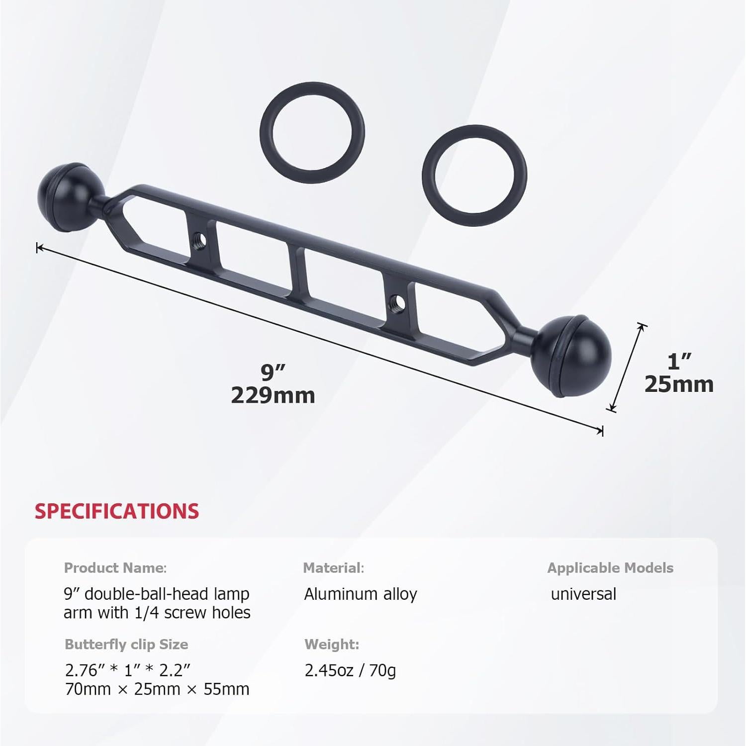 Brazo de Montaje Ajustable Mechrig 9" para GoPro y DSLR