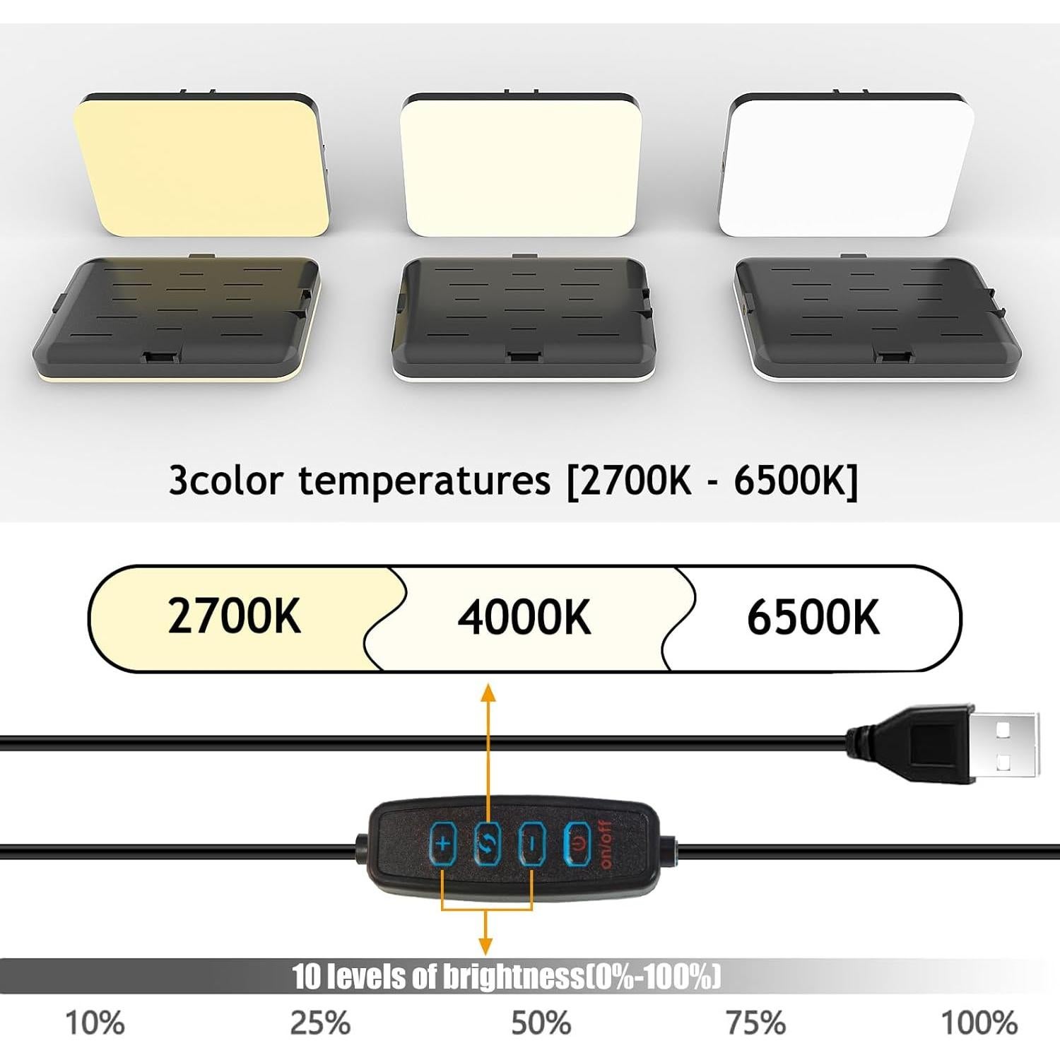 Luz LED para Selfie MLSAC MC-23 con Soporte Ajustable USB