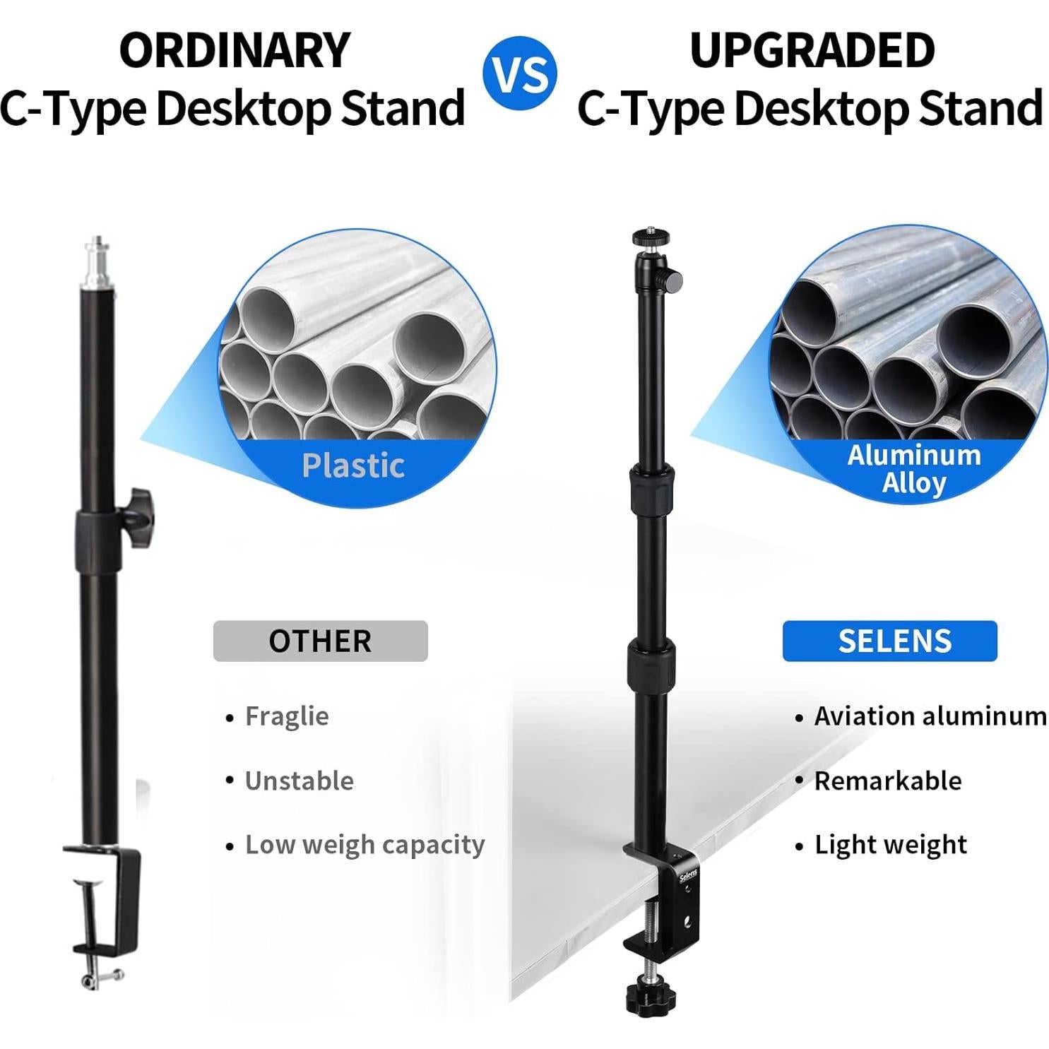 Soporte de escritorio para cámara Selens ajustable 23.88-46.9cm