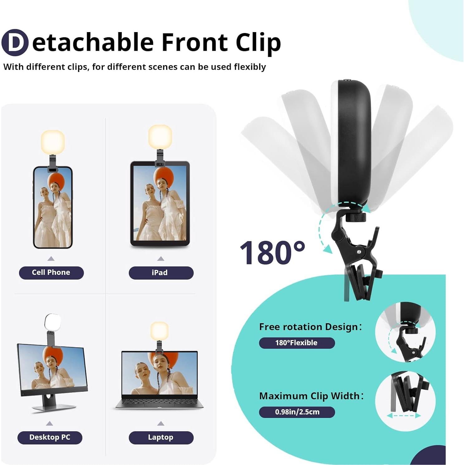 Luz de Selfie Sensyne LED Recargable 60 Perlas 3 Modos