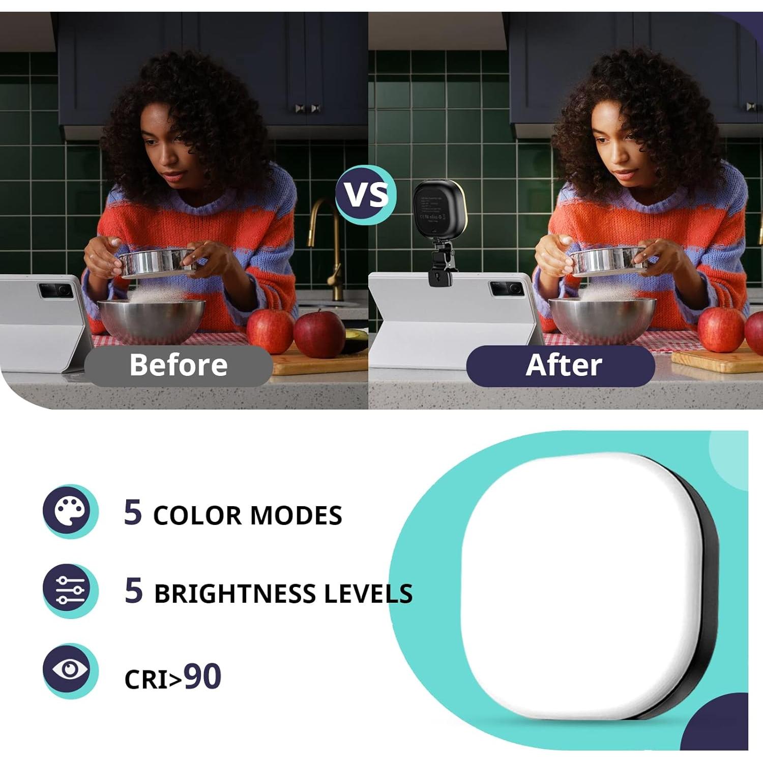 Luz de Selfie Sensyne LED Recargable 60 Perlas 3 Modos