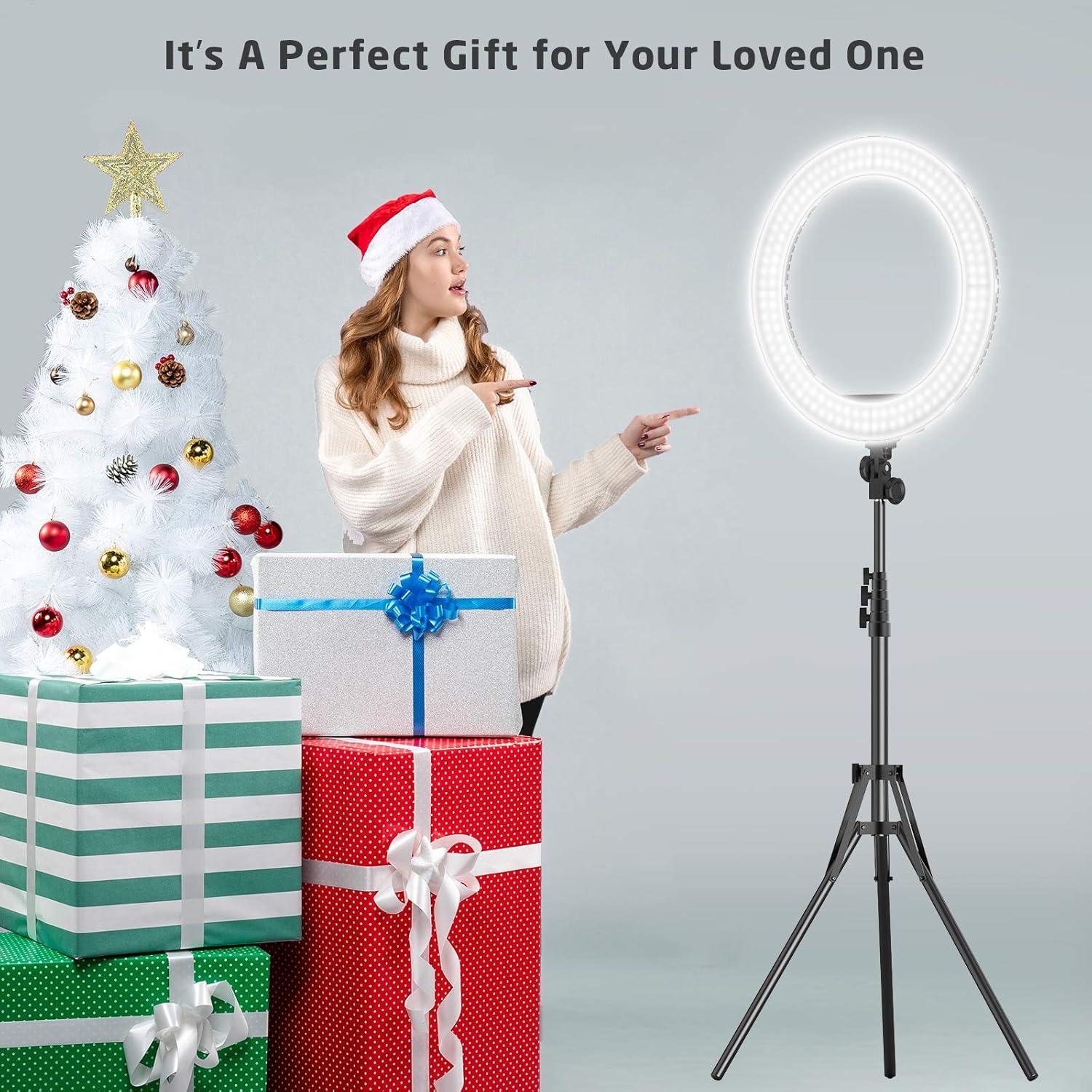 Anillo de Luz IVISII 18" Bi-Color 60W con Soporte y Trípode