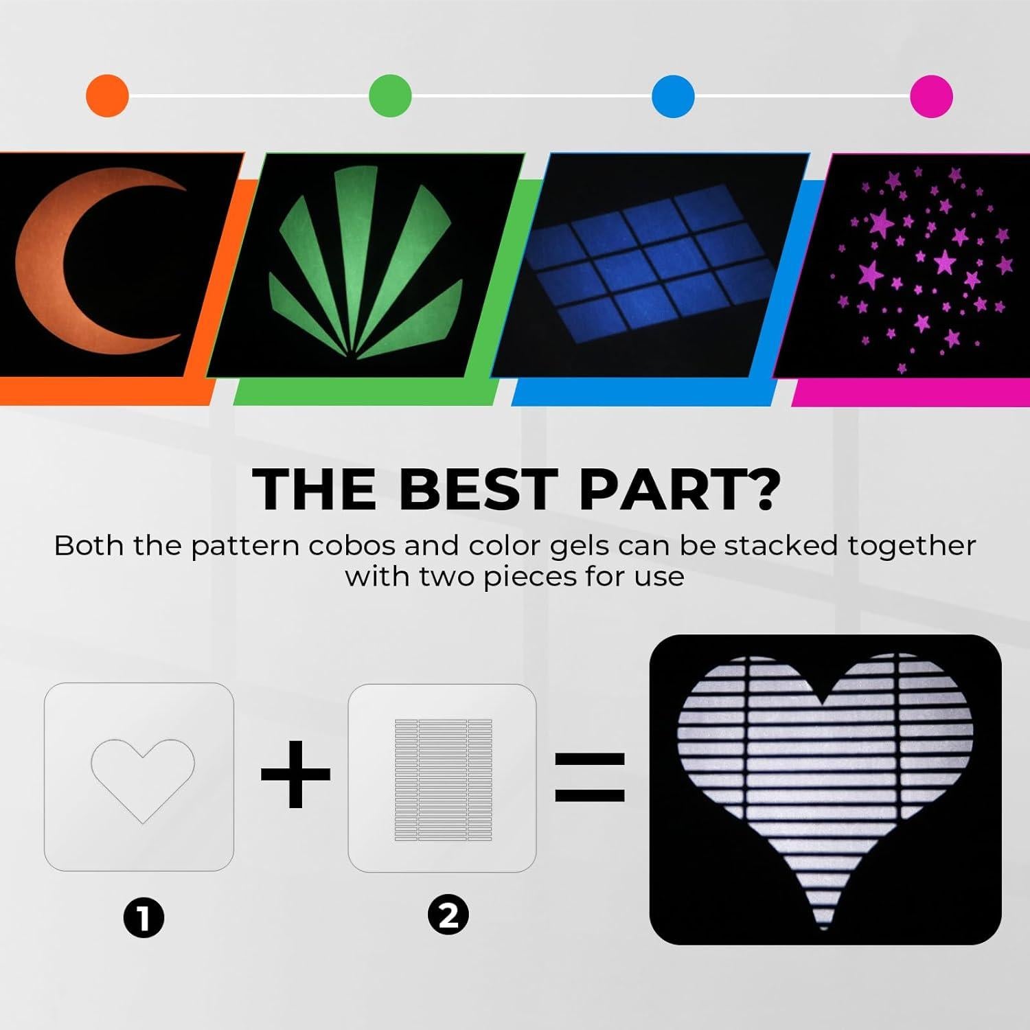 Snoot Óptico Bowens Flyrivergo con 25 Gobos y 4 Gelatinas