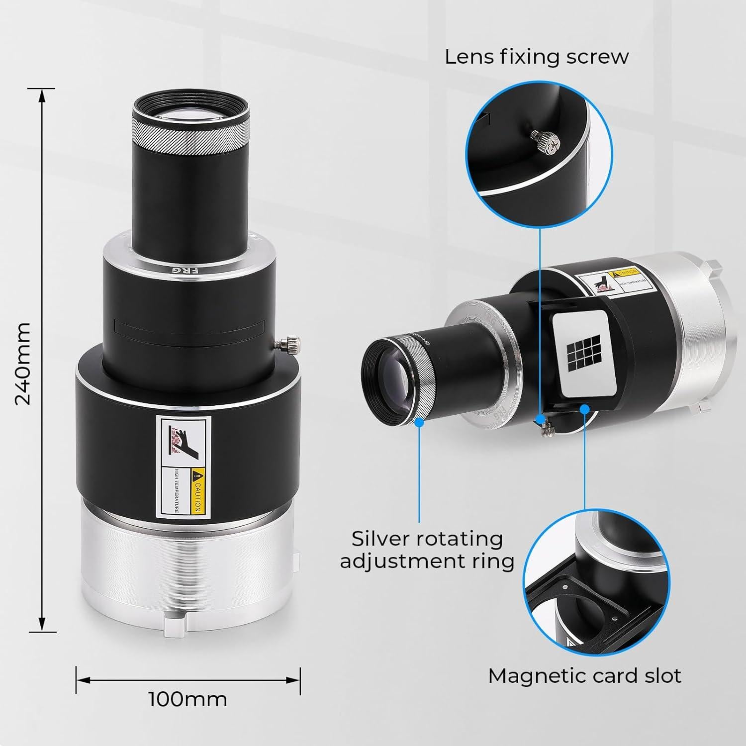 Snoot Óptico Bowens Flyrivergo con 25 Gobos y 4 Gelatinas
