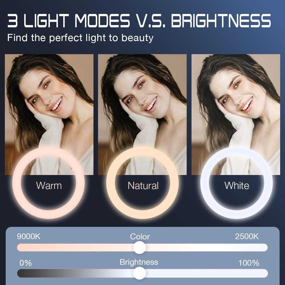 Anillo de Luz LED Selfie EJU - Iluminación Ajustable para Teléfono