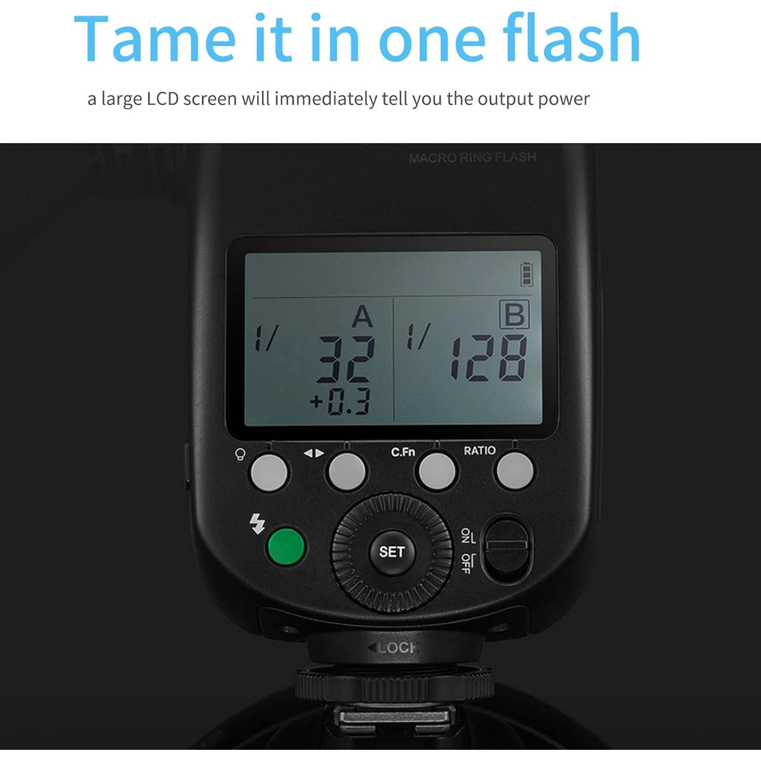 Flash Anular Macro Godox MF-R76 para Cámaras Sony, Canon, Nikon