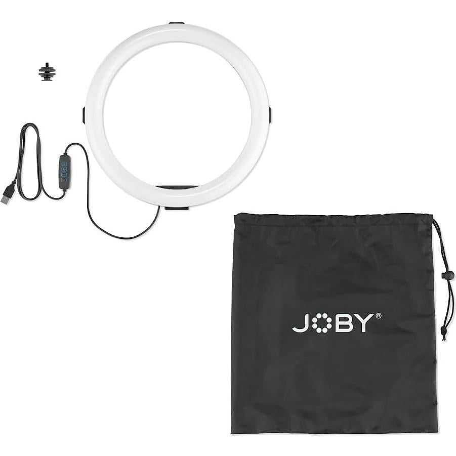 JOBY Beamo Ring Light 30.6 cm - Luz LED con 3 Modos y 10 Brillos