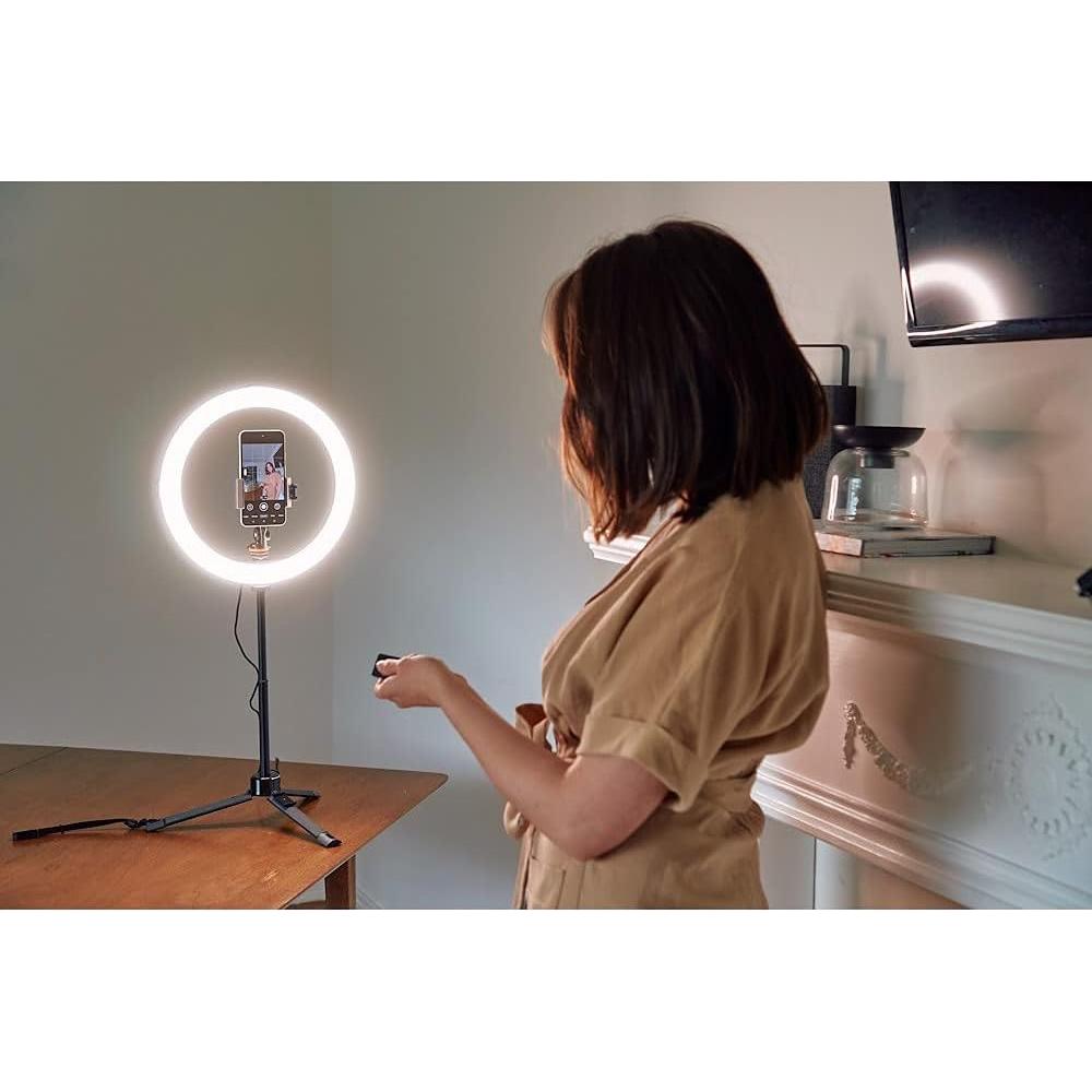 JOBY Beamo Ring Light 30.6 cm - Luz LED con 3 Modos y 10 Brillos