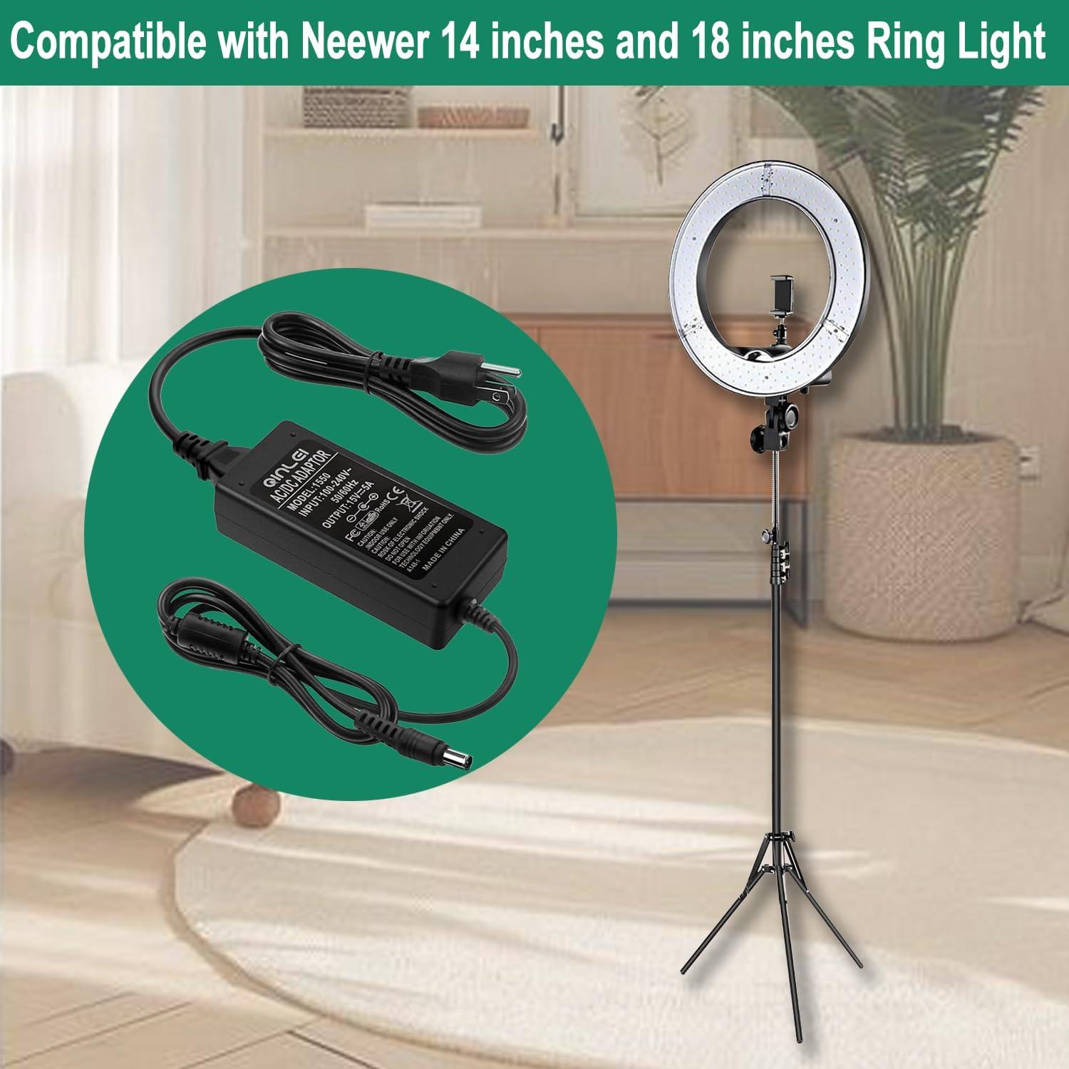 Cable de Alimentación 15V Neewer NW-150480D2 2.68m para Luz de Anillo