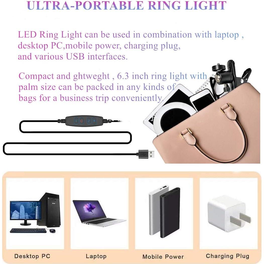 Anillo de Luz LED 16 cm JAOXISOU con Soporte y 3 Modos