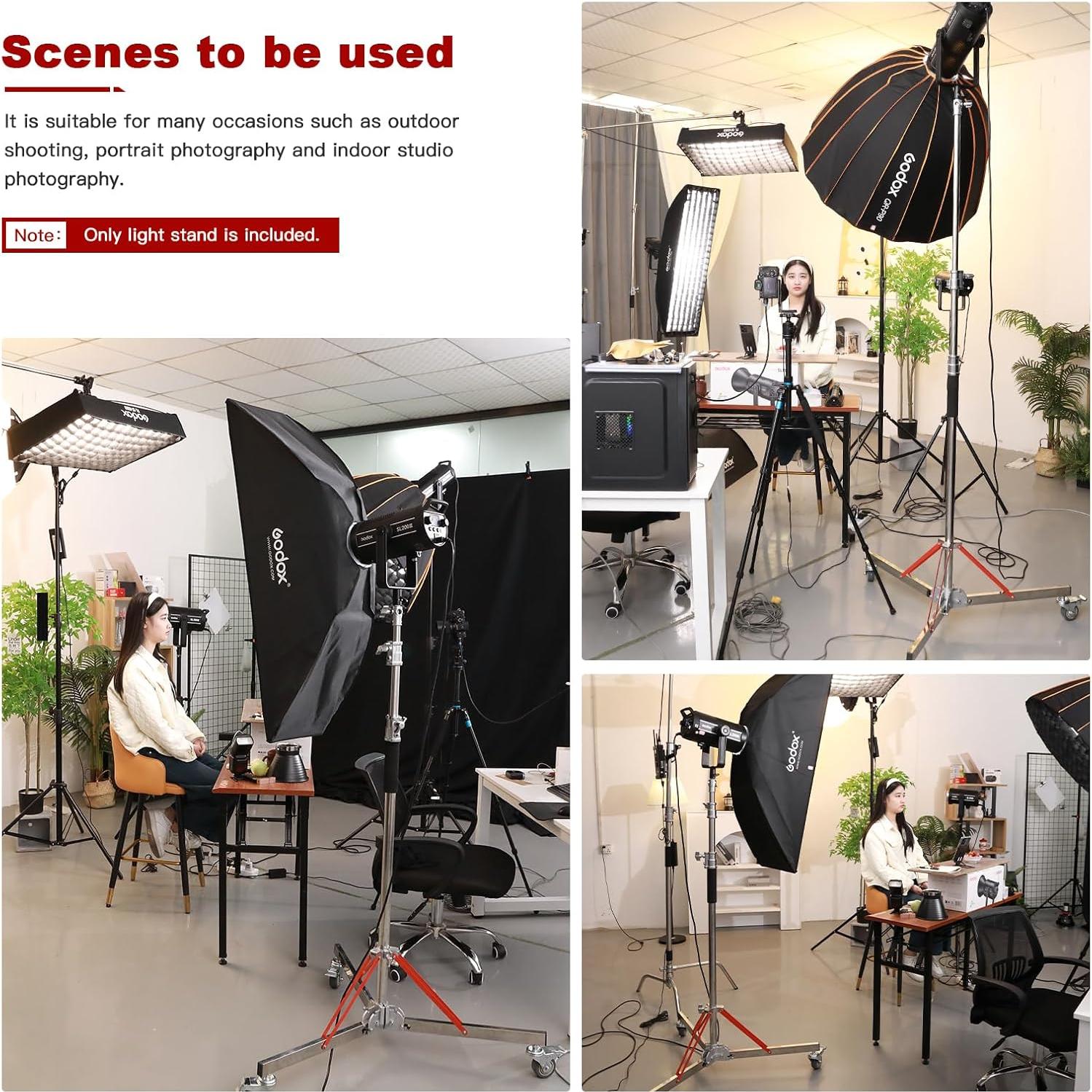 Soporte de Luz Ajustable Soonpho Acero Inoxidable 30kg Plata