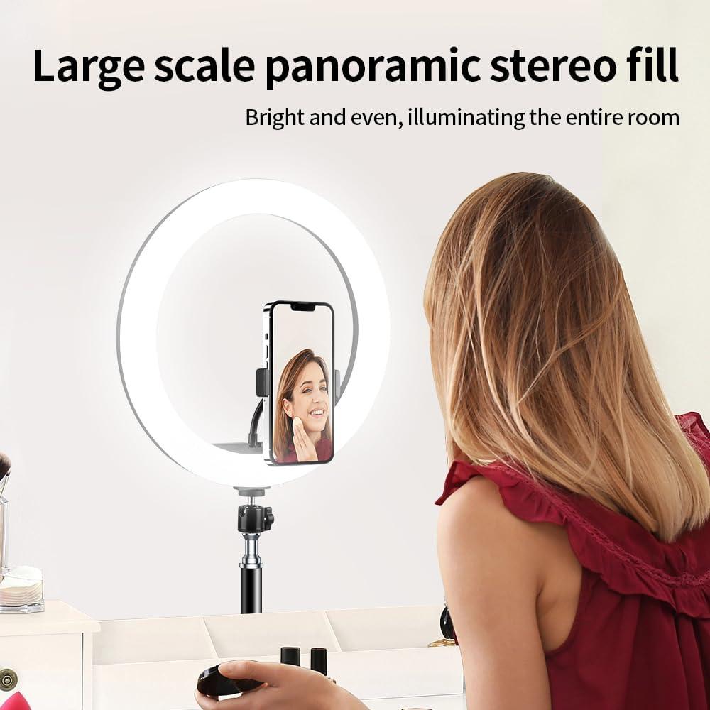 Anillo de Luz 33 cm RGB Negro con Trípode 183 cm y Control Remoto