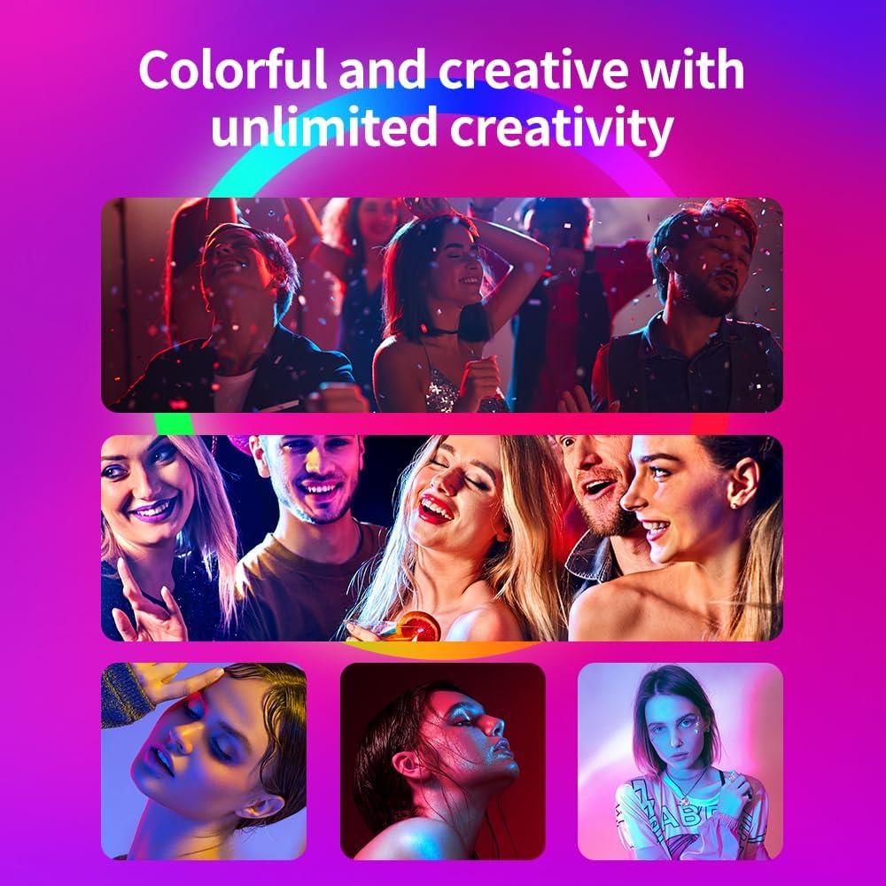 Anillo de Luz 33 cm RGB Negro con Trípode 183 cm y Control Remoto