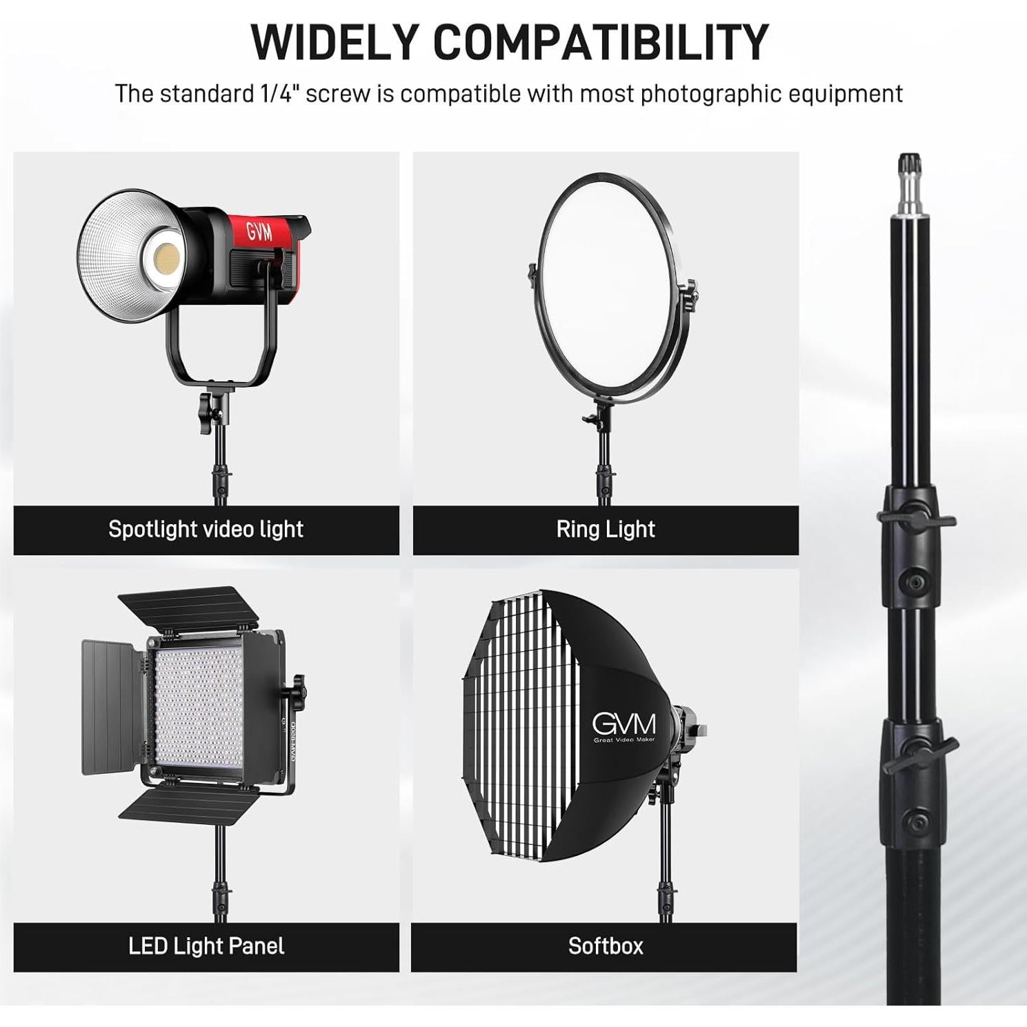 Soporte de Luz GVM DJ240-A para Fotografía 240cm 8kg