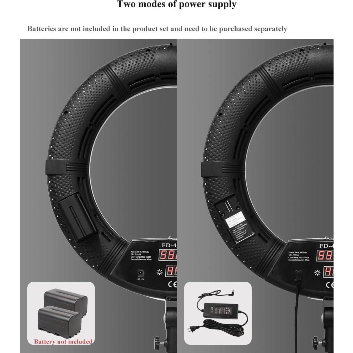 Anillo de Luz LED 18" Yidoblo 96W con Soporte y Espejo