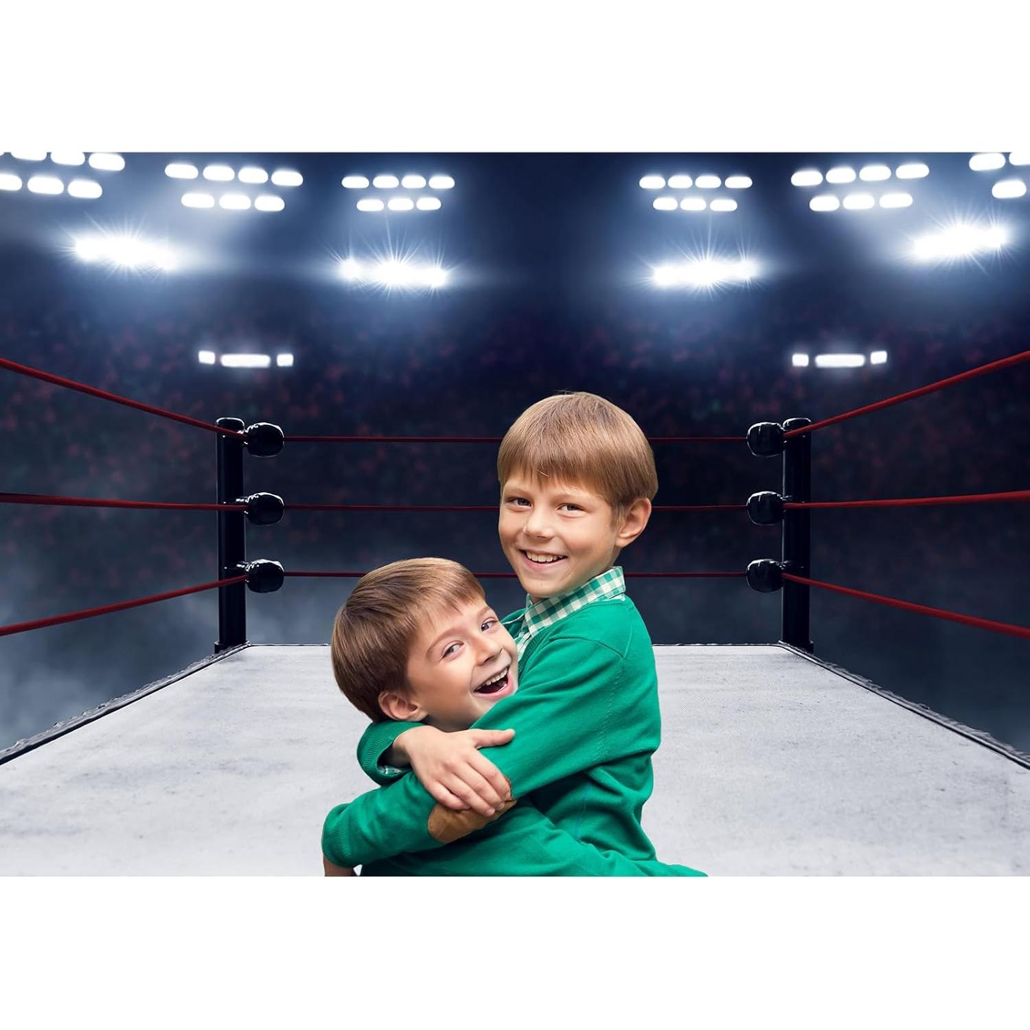 Fondo de Fotografía Boxeo 3x2m Vinilo Personalizado Azul Gris