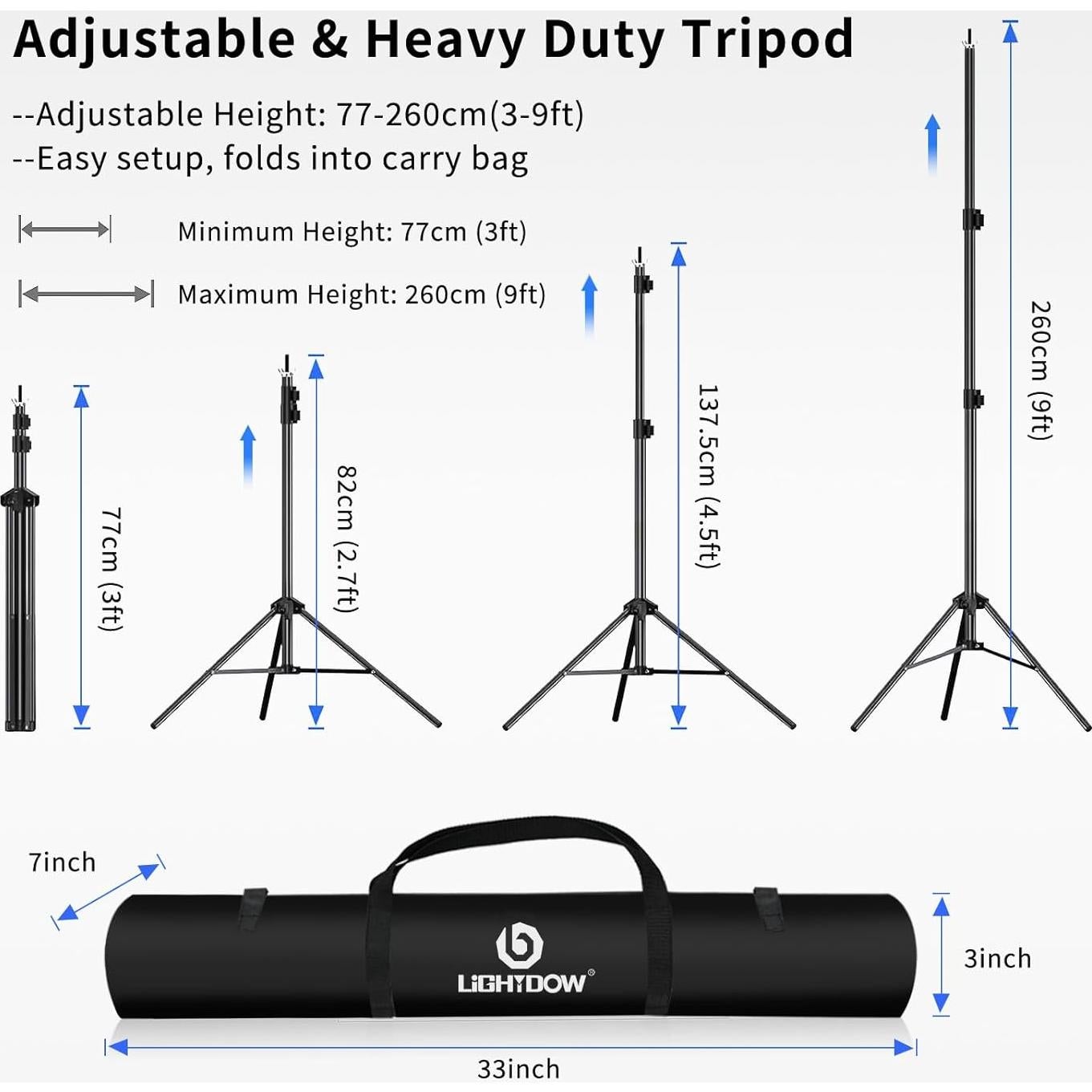 Soporte de Fondo Retráctil Lightdow 3x2.7m con Accesorios