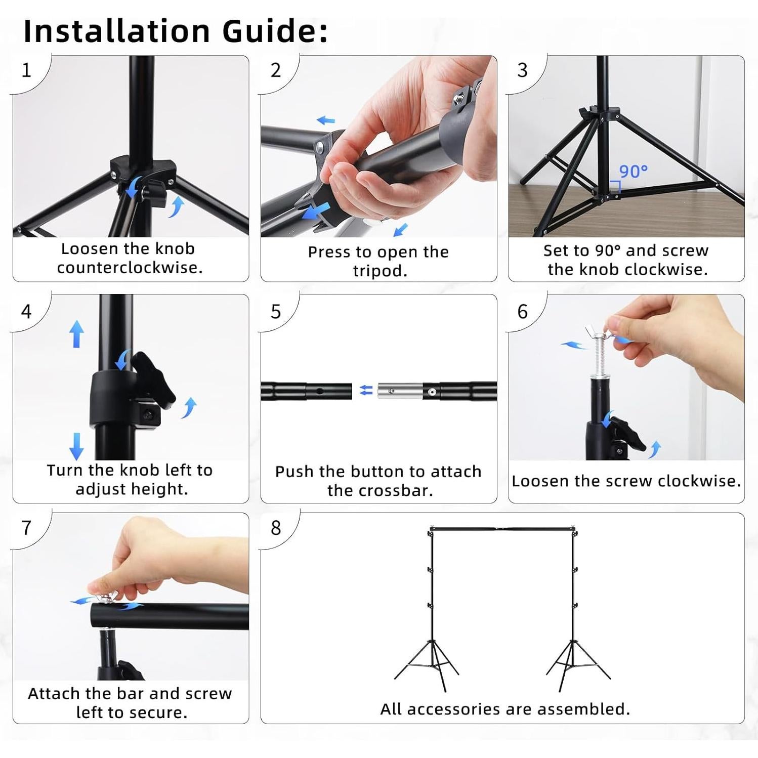 Soporte de Fondo Retráctil Lightdow 3x2.7m con Accesorios