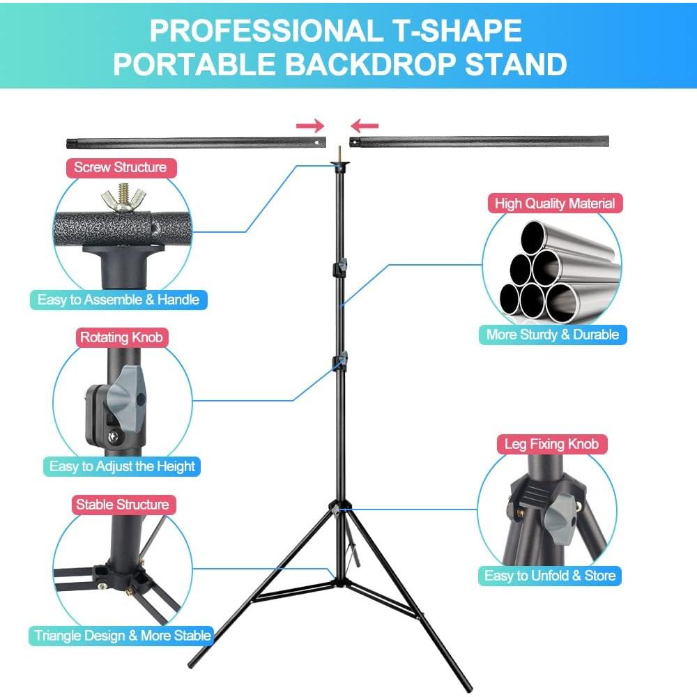 Fondo de Pantalla Verde JEBUTU 1.92 x 3.05 m con Soporte