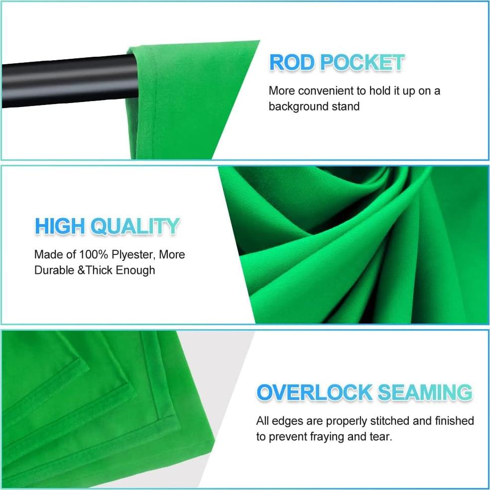 Fondo de Pantalla Verde JEBUTU 1.92 x 3.05 m con Soporte