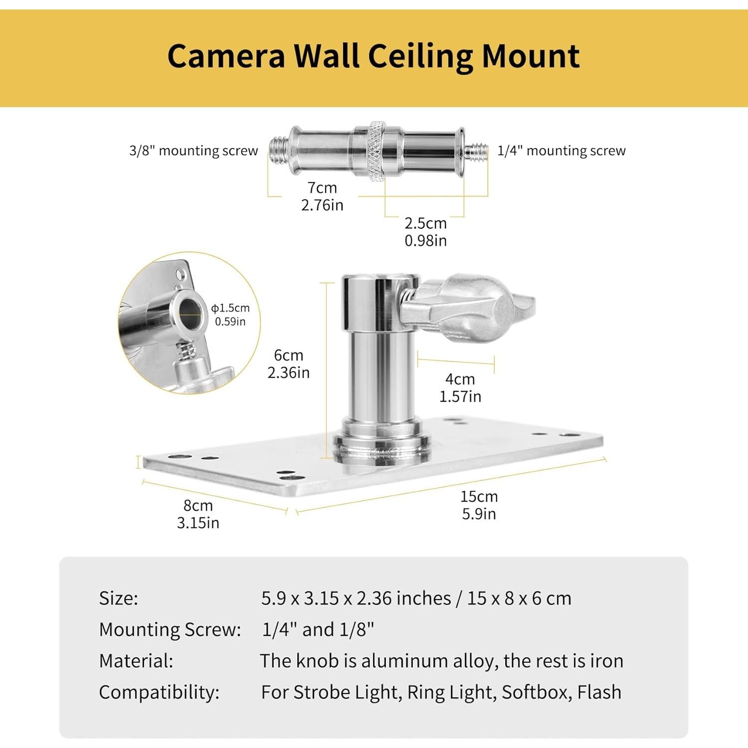 Soporte de Pared para Cámara Meking, Metal, 8x15x15.24cm