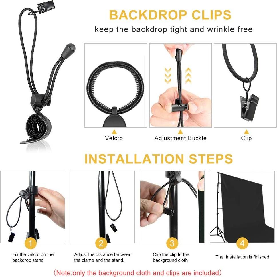 Fondo Negro 3x3.6m MOUNTDOG con Clips y Abrazaderas