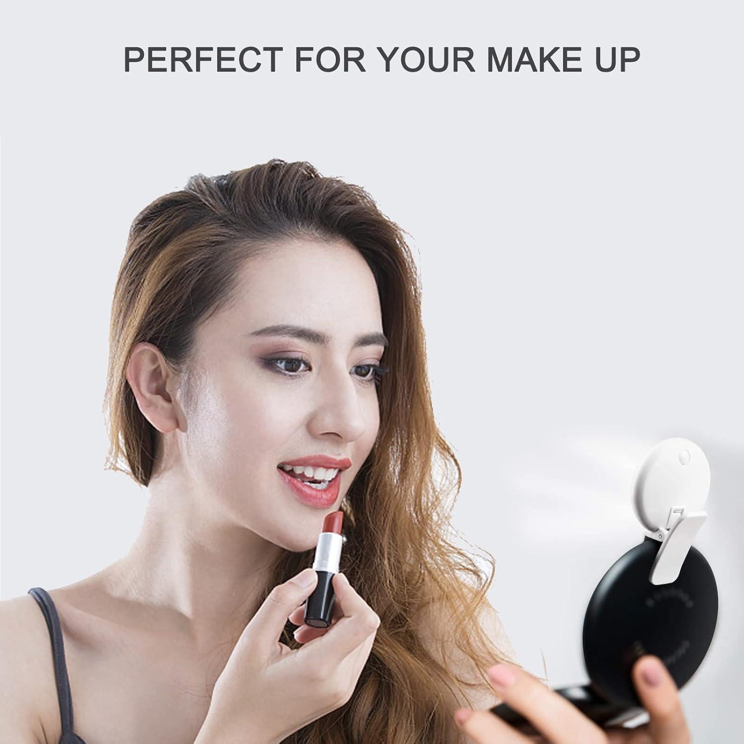 Mini Ring Light, Upgraded Sansent Small Clip On Ring Light, Portable LED Light for Phone, 4 Color Lighting Modes and Adjustable Brightness Selfie Light, Tool for Tiktok Stuff, Photos (White)