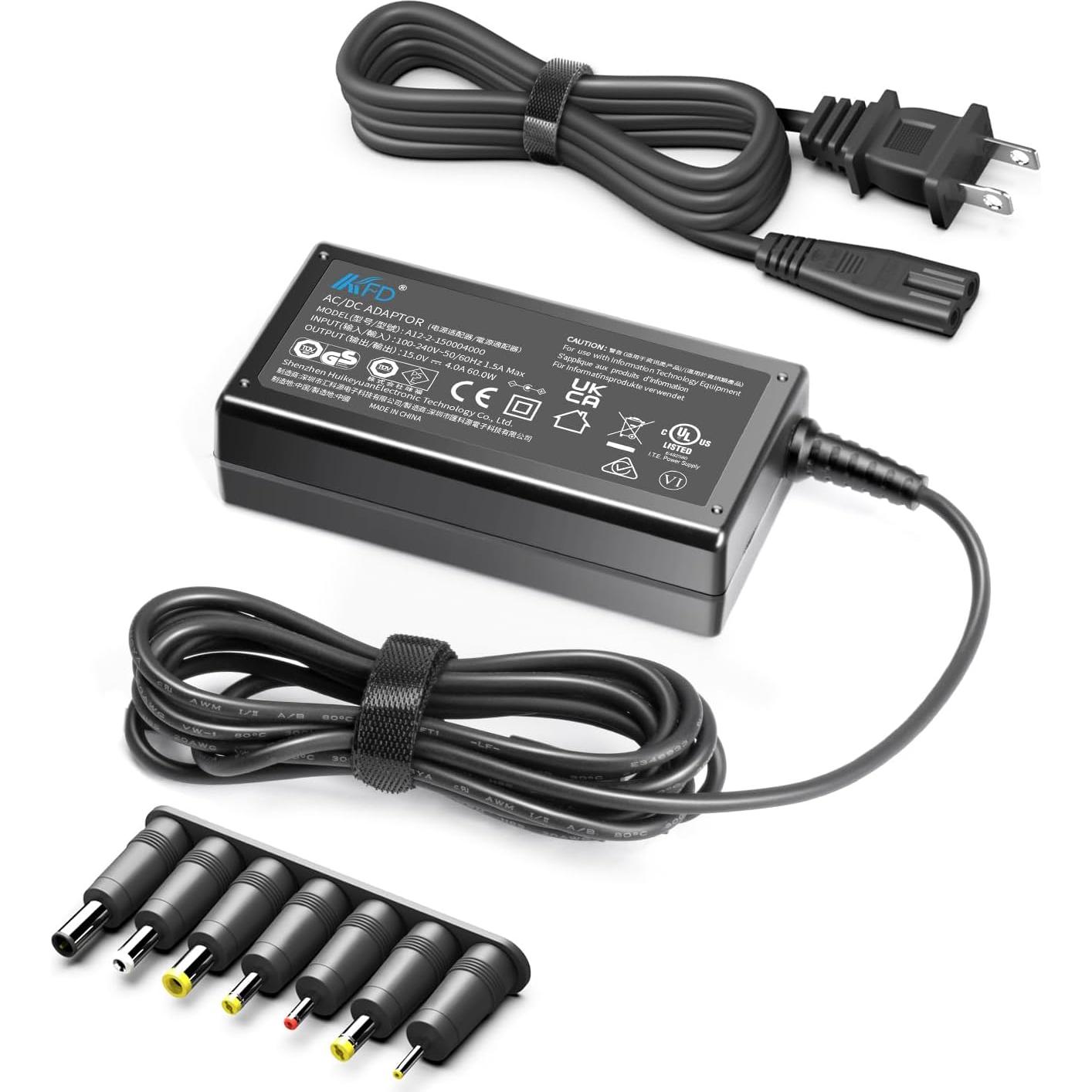 Fuente de Poder KFD 15V 4A Universal con 7 Puntas Seleccionables