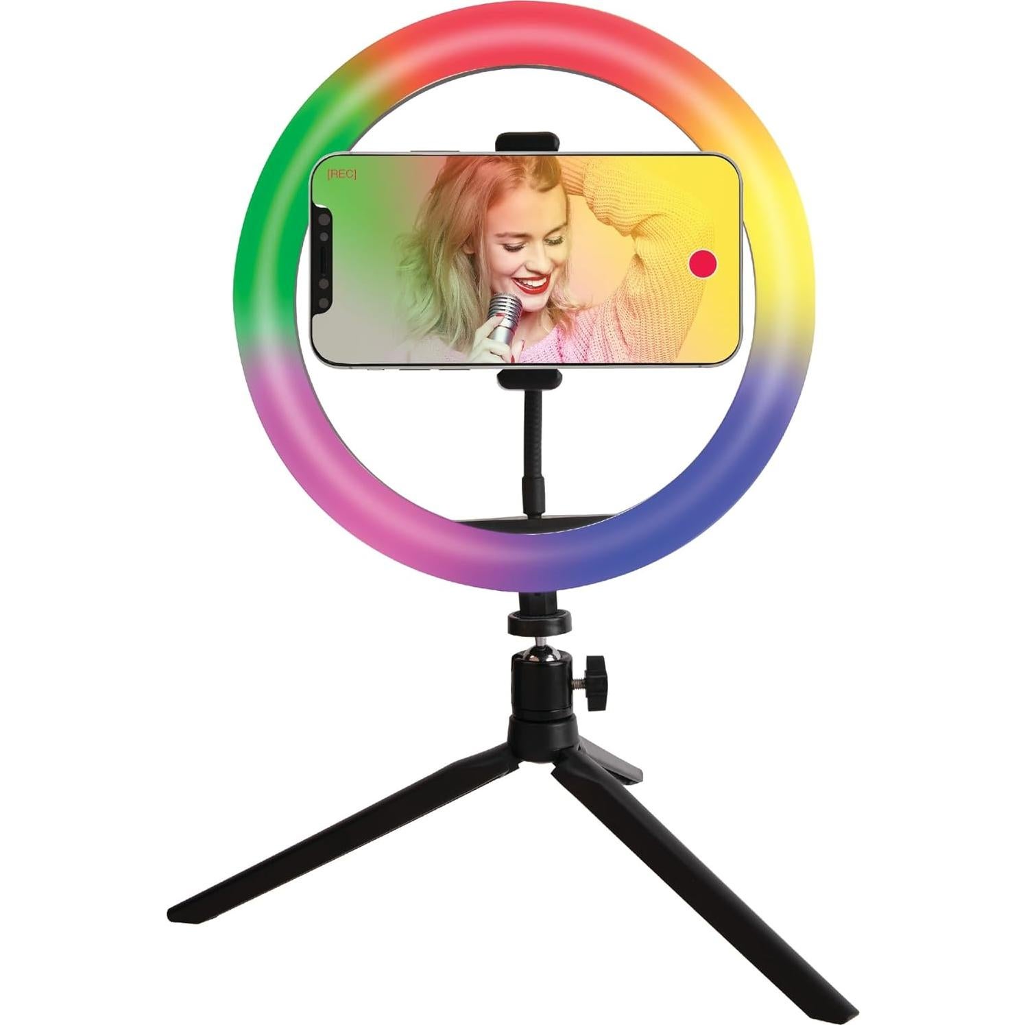 Anillo de Luz RGB Vivitar 20.32 cm con Soporte para Teléfono