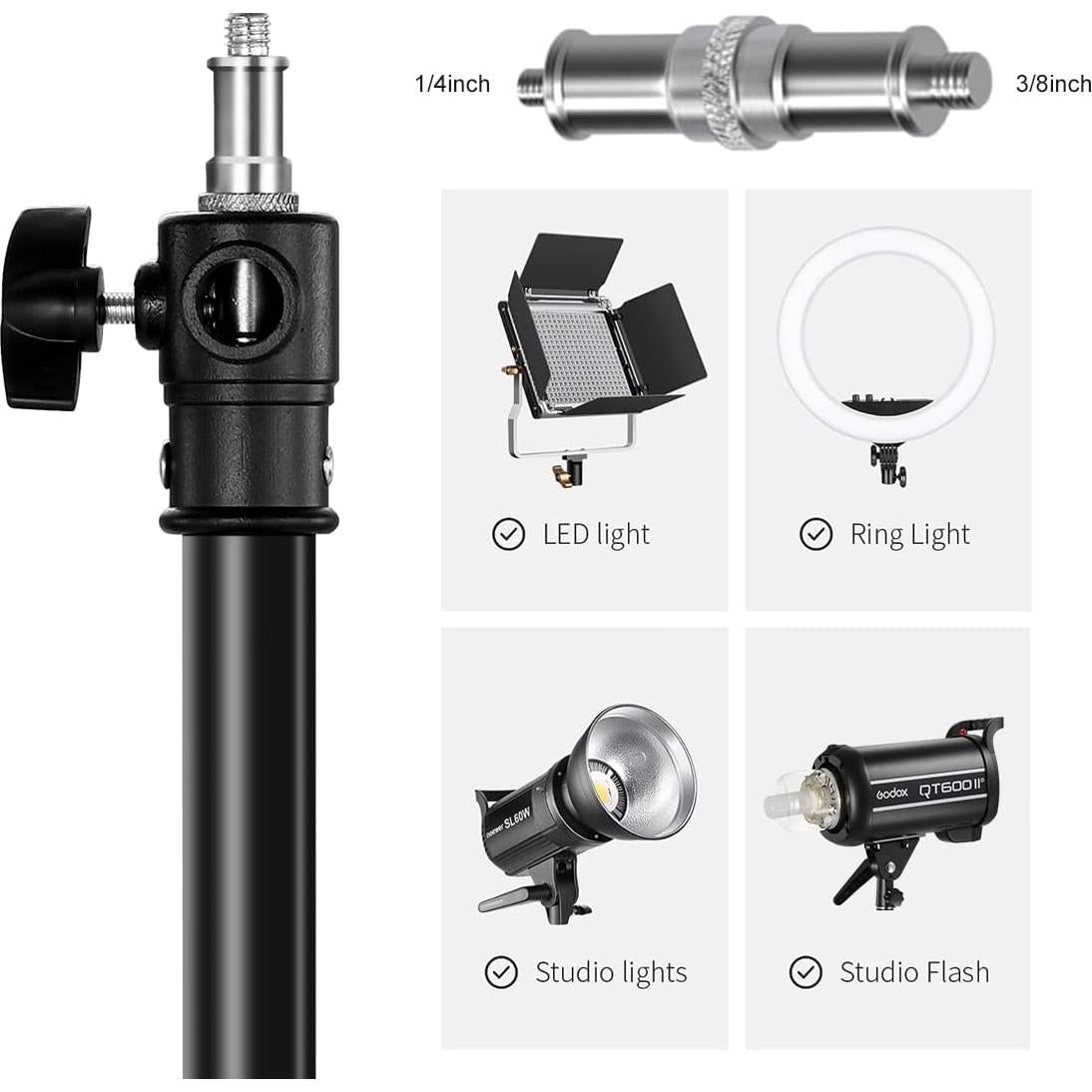 Soporte de Estudio Fotográfico Montaje en Pared Soonpho 2Pack Ajustable