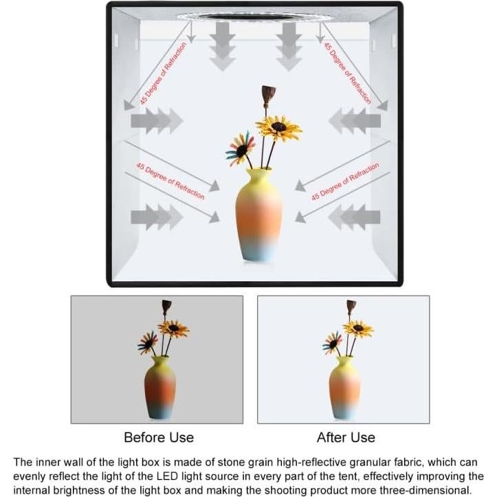 Caja de Luz Fotográfica Plegable OBEST 40cm con 160 LED