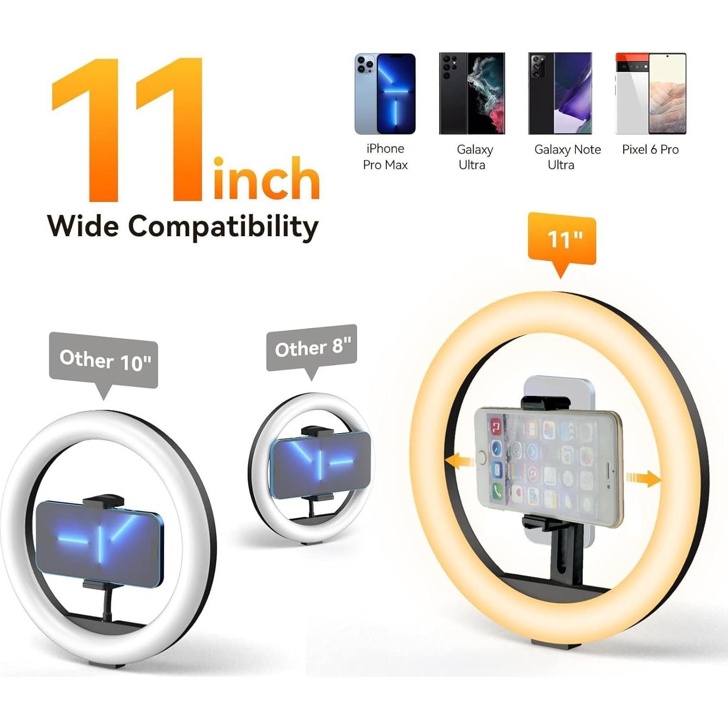 Anillo de Luz Selfie 27.94 cm Acetaken con Soporte Universal