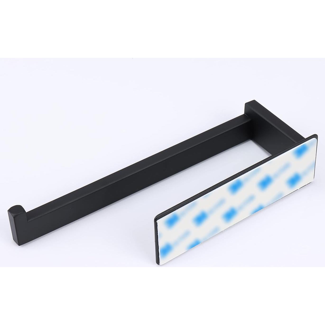 Hand Towel Holder, Strong Self Adhesive Hand Towel Ring, Thicken SUS304 Stainless Steel Hand Towel Bar/Rack, No Drilling Modern Hand Towel Hanger (Matte Black, 9 in)