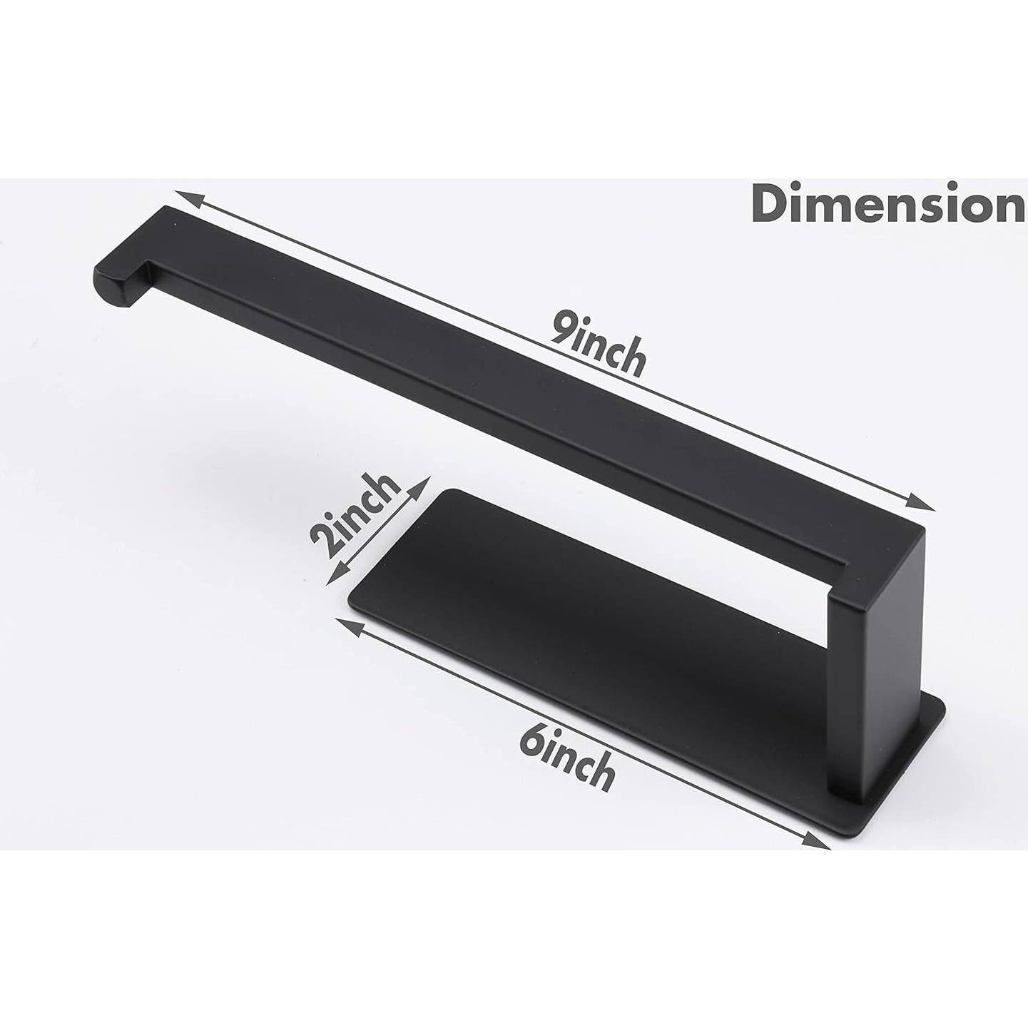 Hand Towel Holder, Strong Self Adhesive Hand Towel Ring, Thicken SUS304 Stainless Steel Hand Towel Bar/Rack, No Drilling Modern Hand Towel Hanger (Matte Black, 9 in)