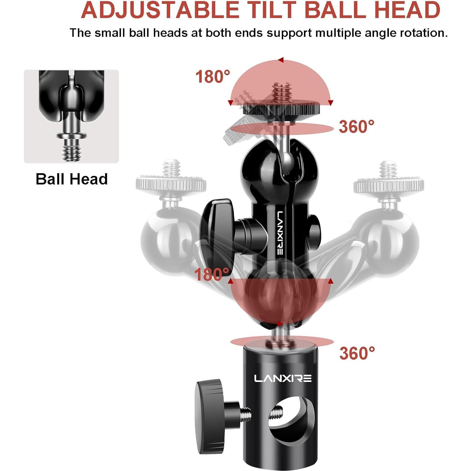 Adaptador de Montaje Lanxire para Soporte de Luz - 2 Paquetes