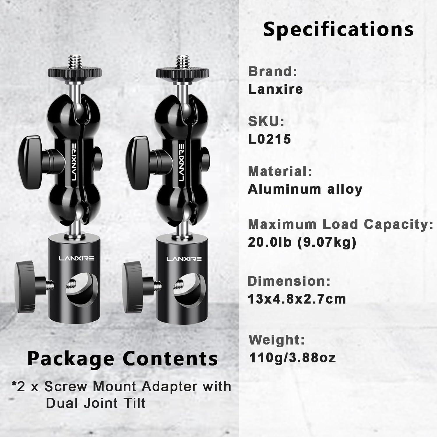 Adaptador de Montaje Lanxire para Soporte de Luz - 2 Paquetes