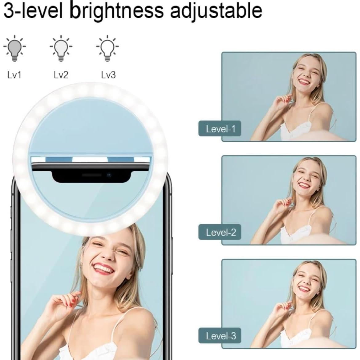 Anillo de Luz LED Clip On para Selfies Technology Co 3 Modos