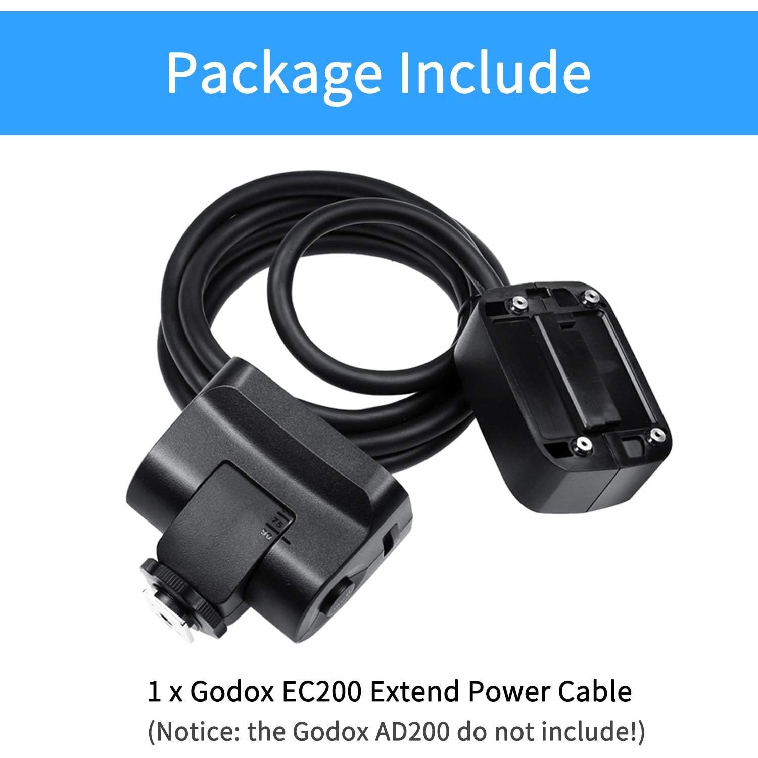 Cabezal de Flash Godox EC200 200W con Cable de 2m para AD200/AD200Pro