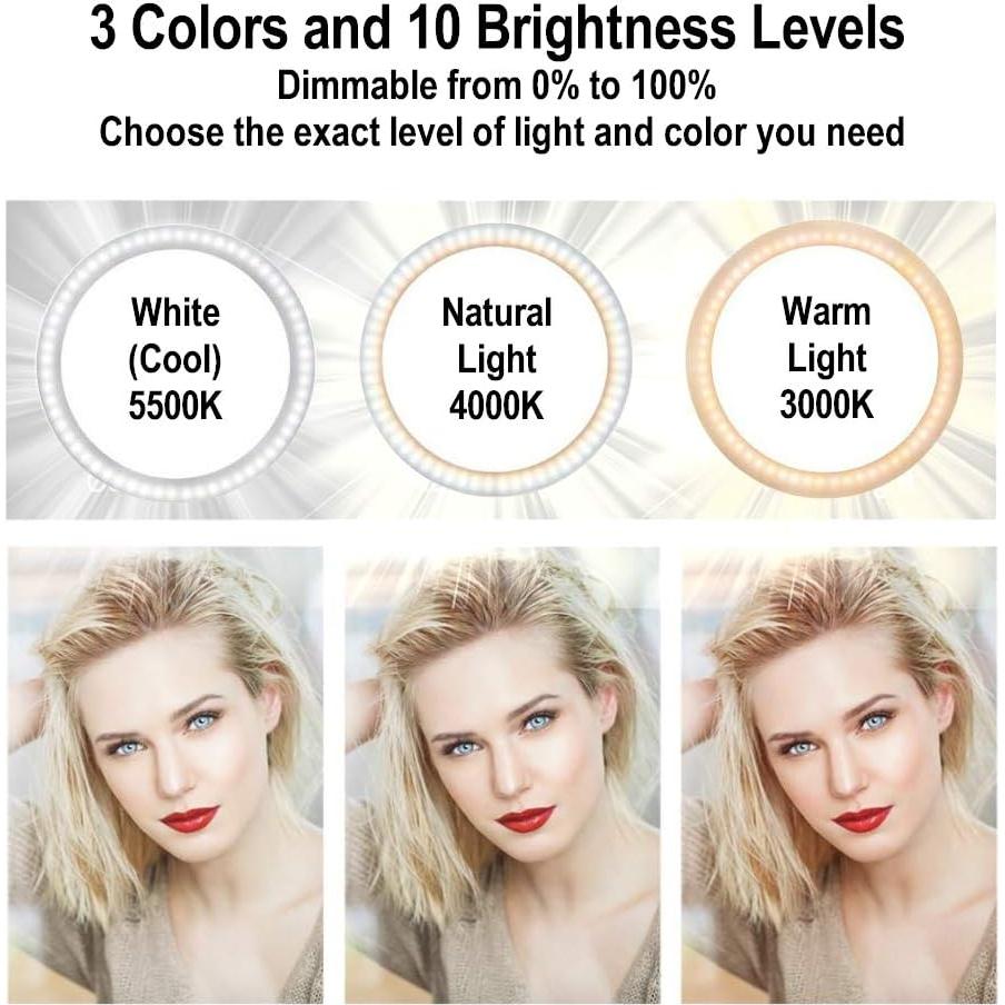 Anillo de Luz LED DaVoice 25 cm con Soporte y 3 Modos