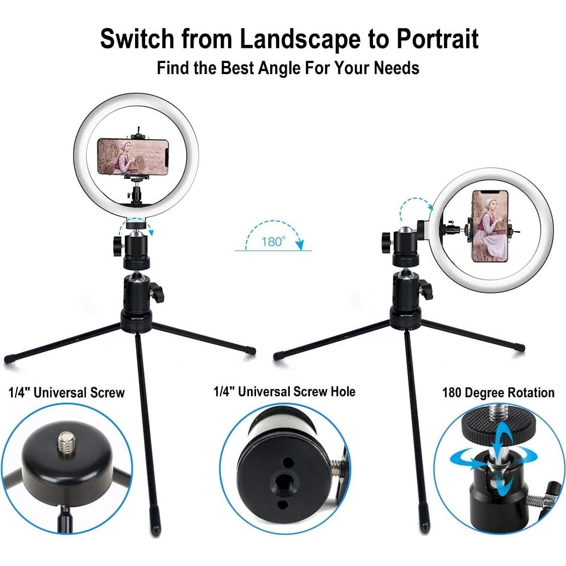 Anillo de Luz LED DaVoice 25 cm con Soporte y 3 Modos