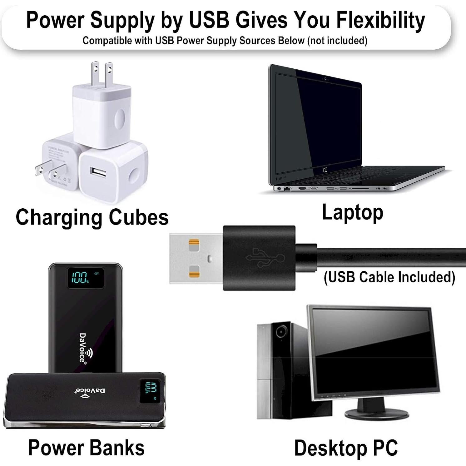 Anillo de Luz LED DaVoice 25 cm con Soporte y 3 Modos