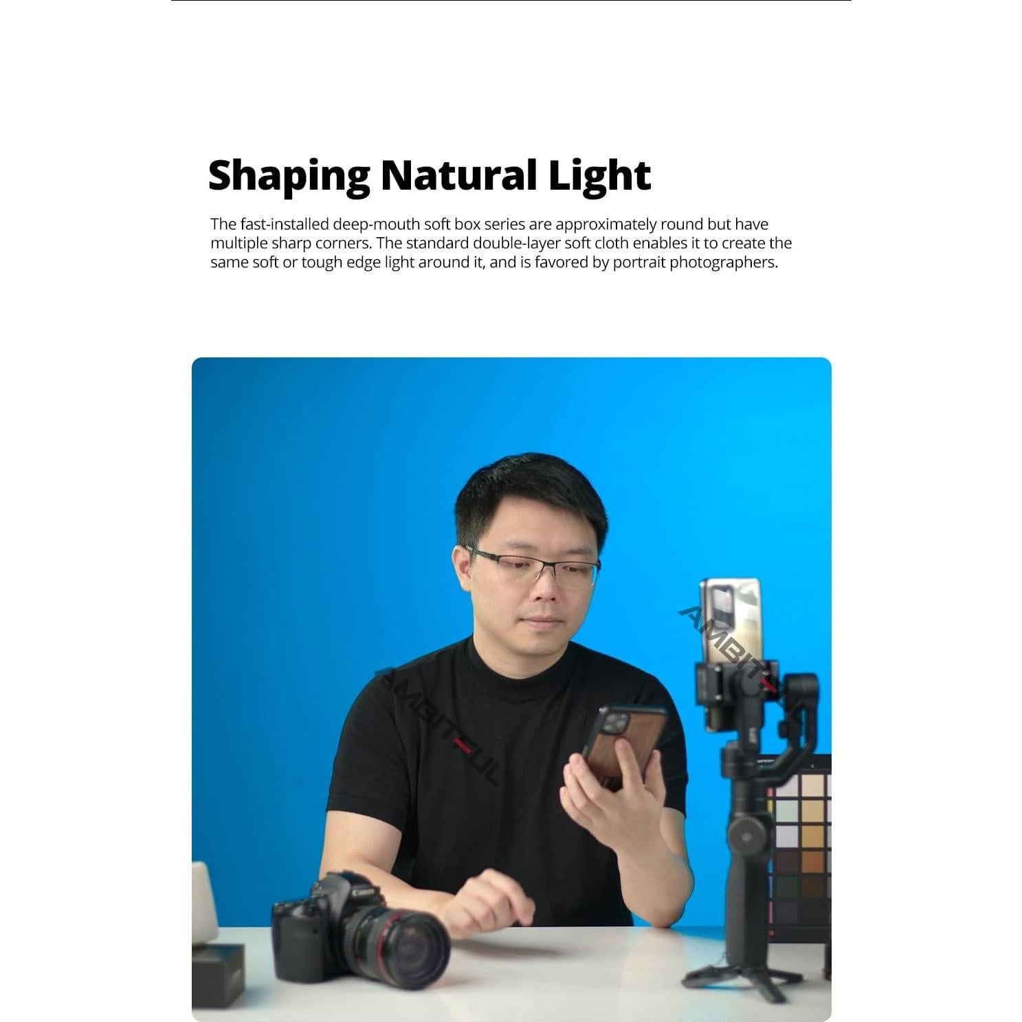 Softbox Parabólico AMBITFUL QD-P70 70cm con Rejilla de Panal