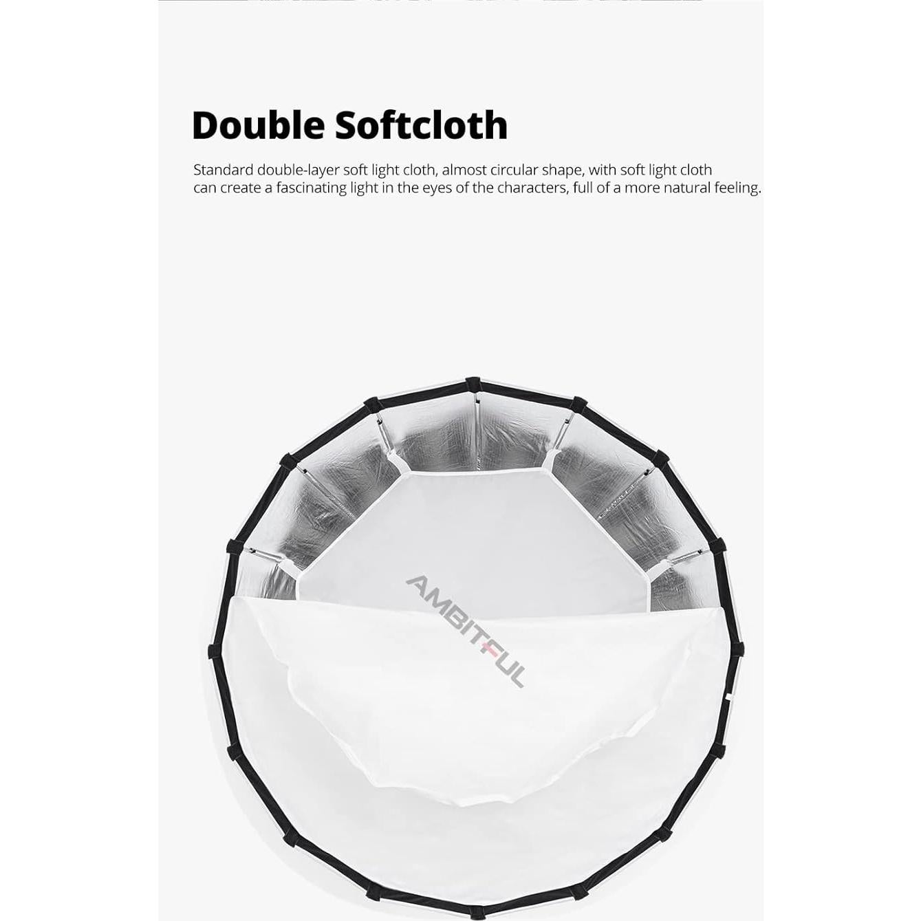 Softbox Parabólico AMBITFUL QD-P70 70cm con Rejilla de Panal