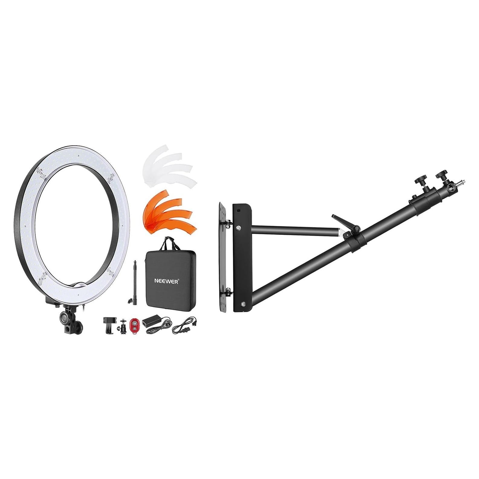 Luz de Anillo Neewer 18" 55W 5500K con Brazo Ajustable