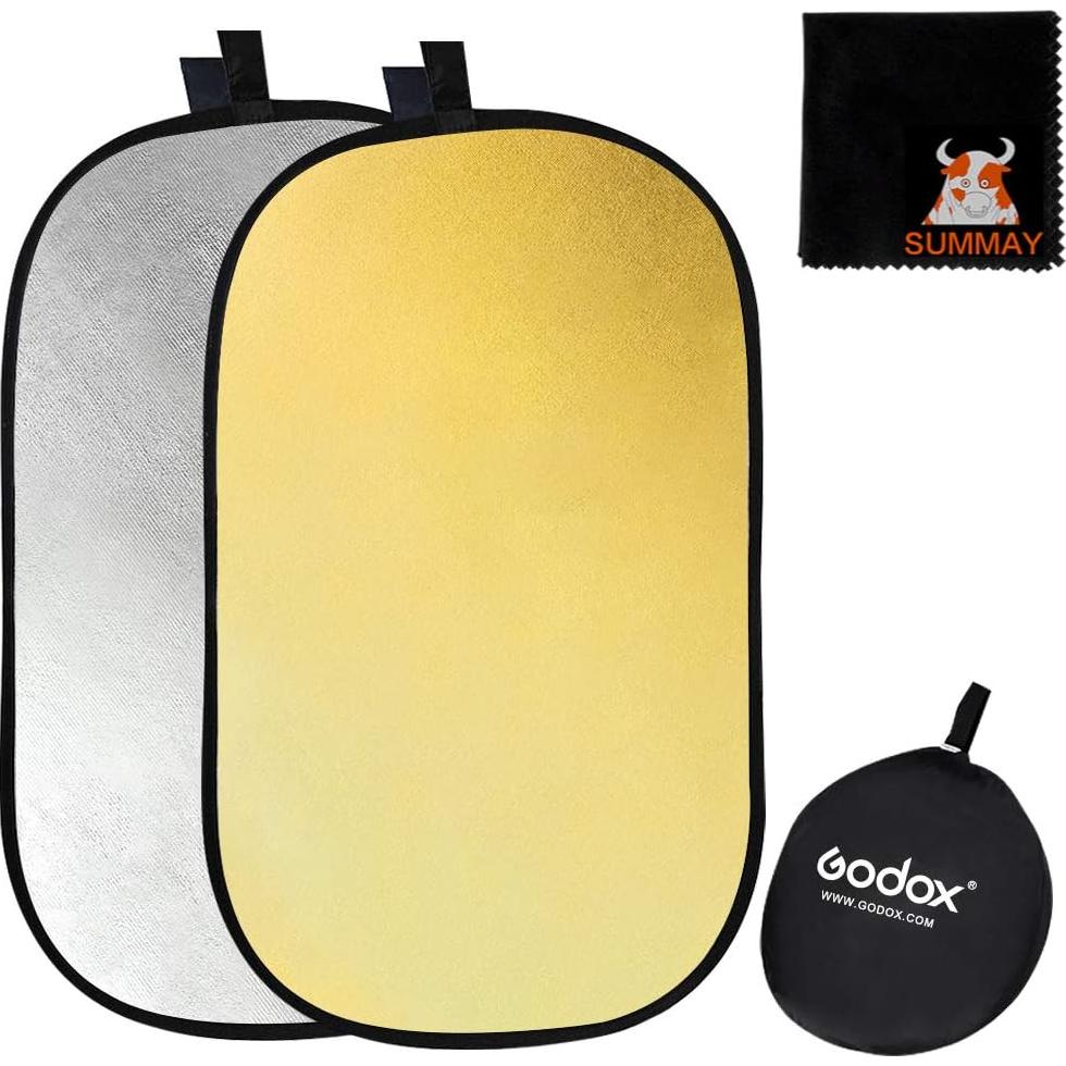 Reflector de Luz Plegable Godox 120x180cm 2-en-1 Dorado/Plateado