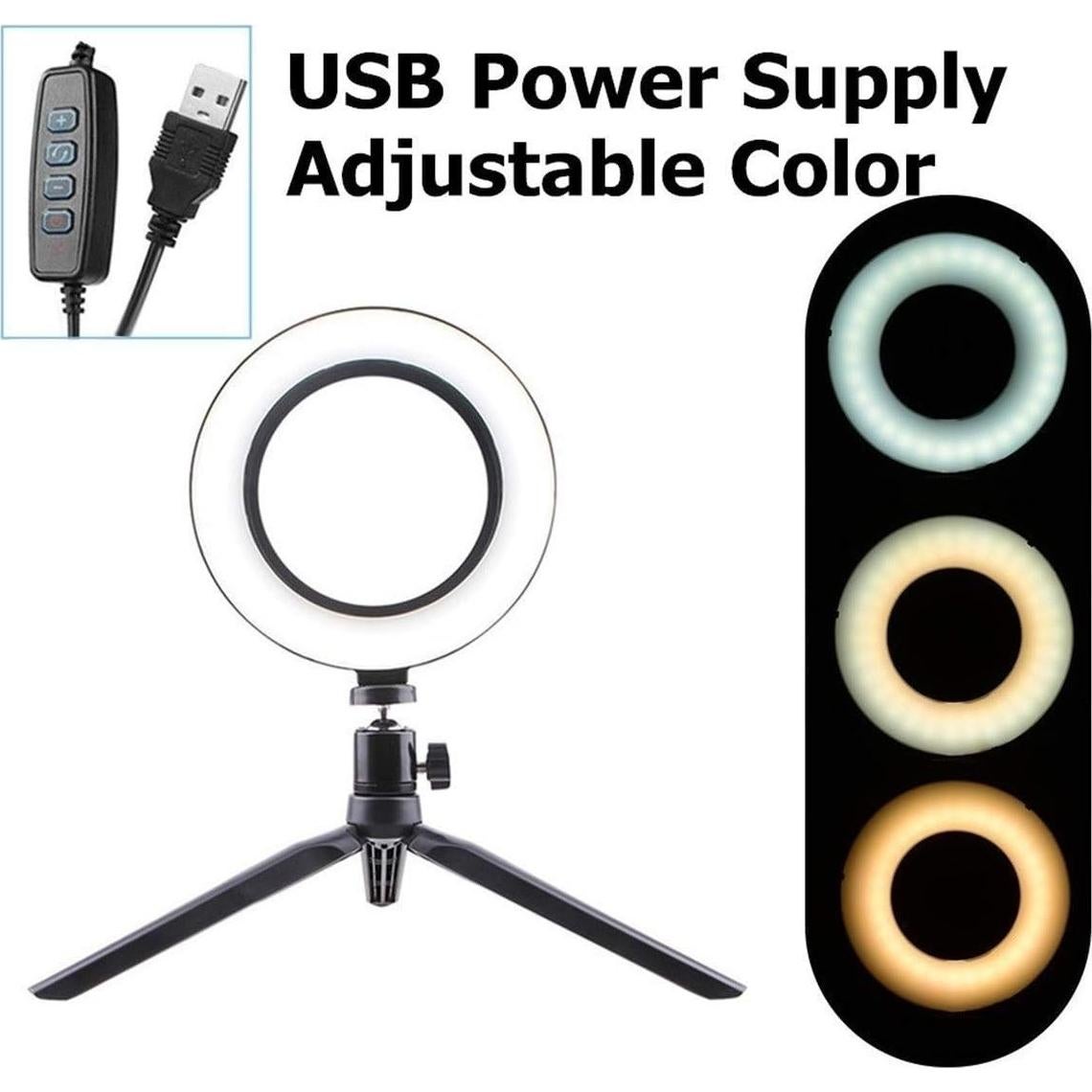 Luz de Anillo LED HCFSUK con Trípode y Soporte para Móvil