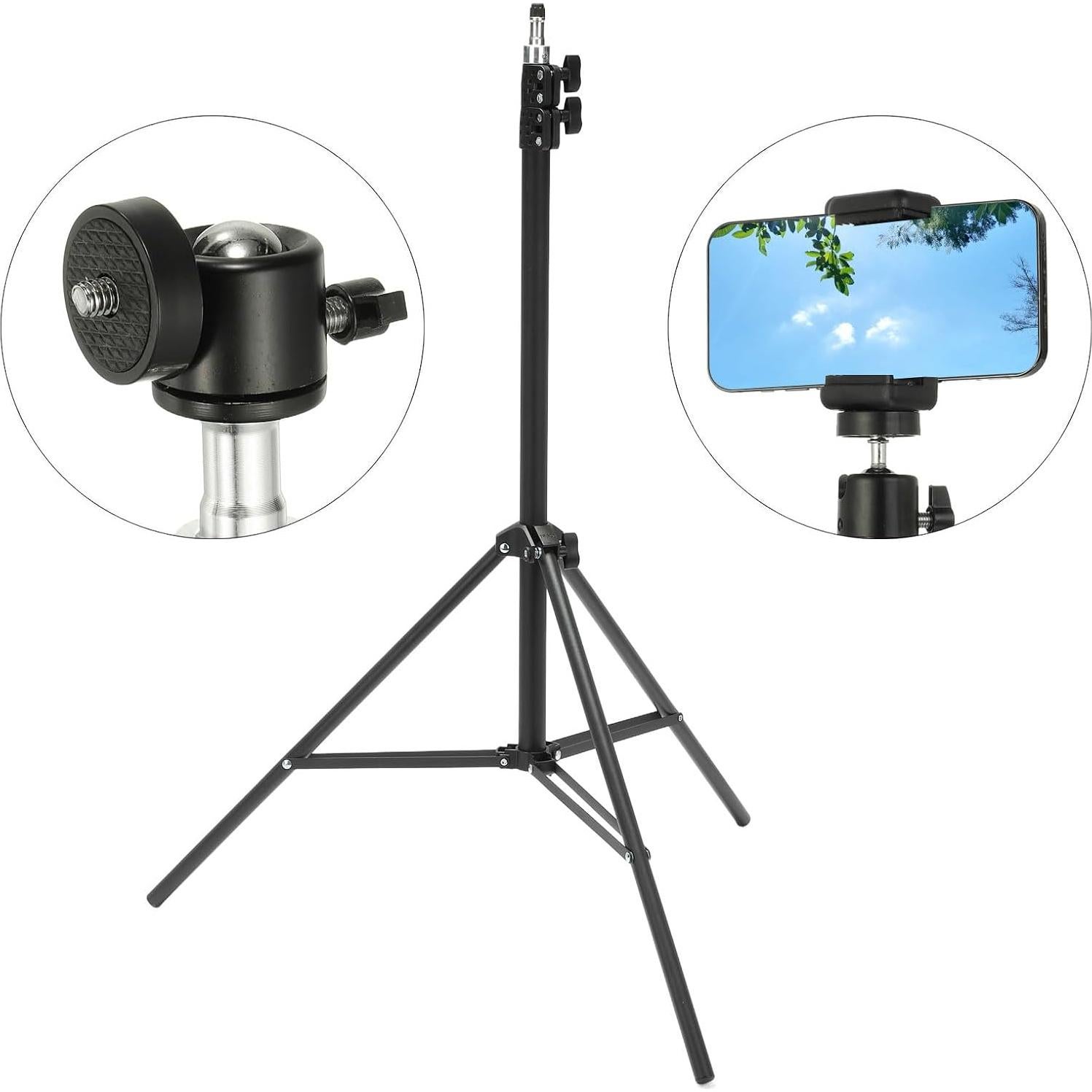 PATIKIL 6.9ft Light Stand Photography, Adjustable Light Stand Photography Tripod Stand Heavy Duty Portable for Ring Light Video Recording Studio Cameras Strobe