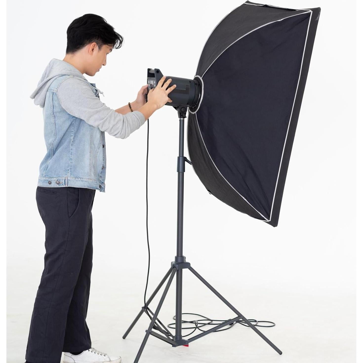 PATIKIL 6.9ft Light Stand Photography, Adjustable Light Stand Photography Tripod Stand Heavy Duty Portable for Ring Light Video Recording Studio Cameras Strobe