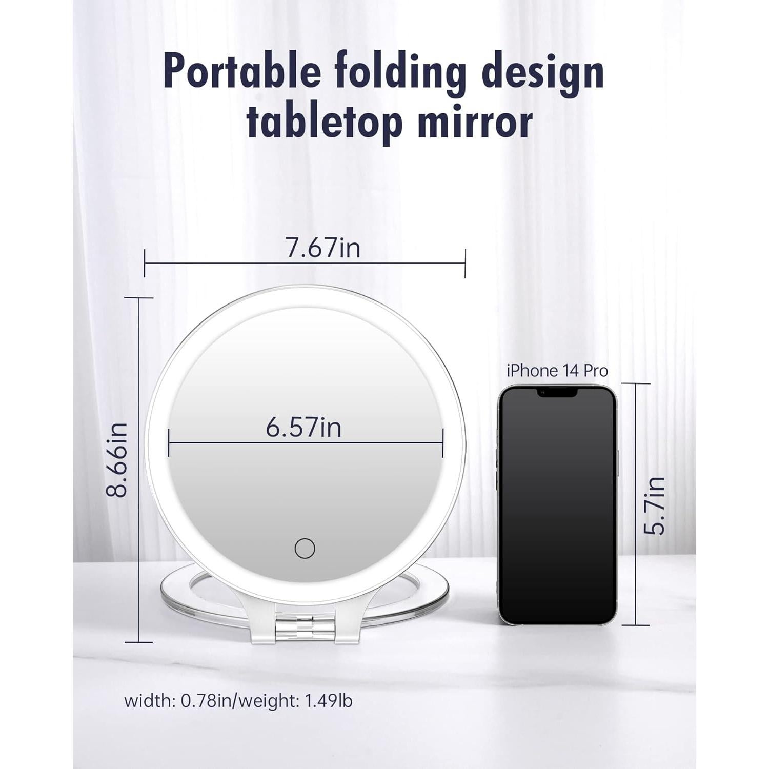 Espejo de Aumento FASCINATE 10X LED Recargable Blanco