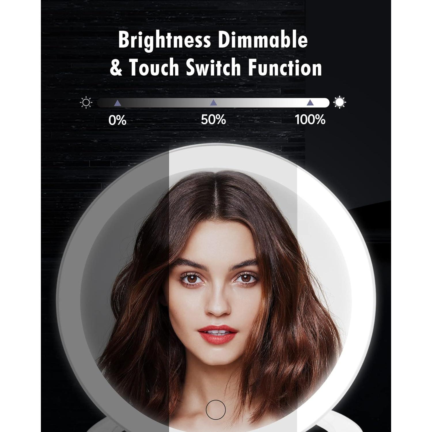 Espejo de Aumento FASCINATE 10X LED Recargable Blanco